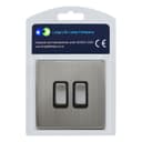 Double Light Switch 2 Gang 2 Way Gloss Brushed Chrome Wall Switch N304DME
