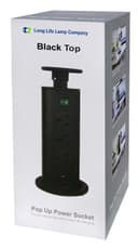Black Top Power Tower Pop Up Socket With 2 USB Charging Port 3 Plug Sockets 