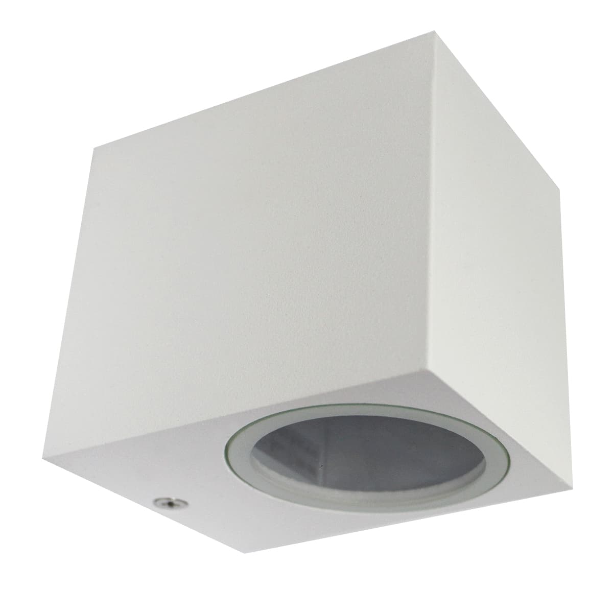 Matt White Finish Mini Cube Single Outdoor Wall Light Fixture GU10 ZLC065W 