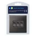 Light Switch 3 gang 2 way 10ax Black Nickel
