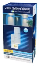 PIR Matt White Up Down Stainless Steel Outdoor Wall Light with Movement Sensor ZLC058DSENW