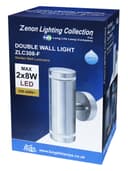 2 x Outdoor Double Wall Lights Stainless Steel GU10 Fitment