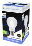 A60 4W LED Filament Light Bulb Cool White B22 BC Bayonet Cap Clear Glass
