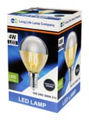 4w LED Crown Silver Light Bulb E14 SES G45 Mirror Top Warm White 3000k