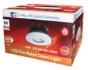 6w Modern LED Recessed Fire Rated Ceiling Down Light IP65 Warm White 3000k