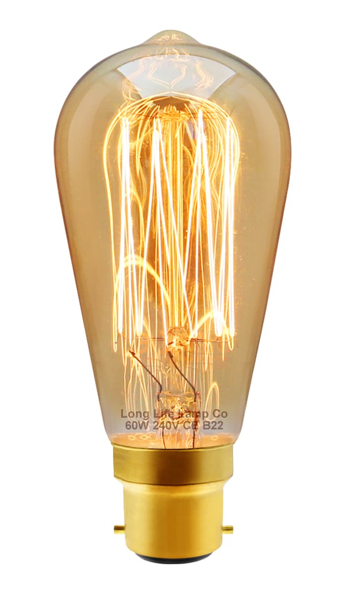 60w Squirrel Cage Vintage Edison B22 Bayonet Bulb ST58