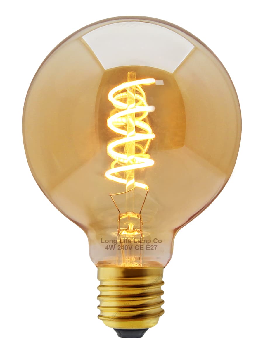 4w LED Vintage Globe Blub E27 Filament Teardrop Spiral G95