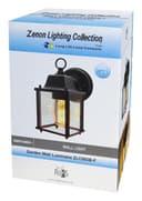 Glass Wall Lantern Outdoor Garden Wall Light Black Body Metal Luminaire ZLC082B