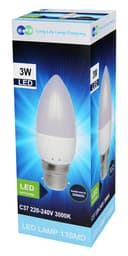 3W LED Frosted Candle B22 Warm White