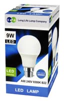 9W LED A60 Light Bulb Bayonet B22 Cool White 6500K