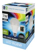 7w RGB LED Colour Changing Light Bulb Remote Control High Brightness Built in Memory E27