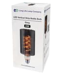 4w LED Glass Vertical Strip Bottle Light Bulb Smoked Grey E27 Coil Filament GREYVSBOTTLE
