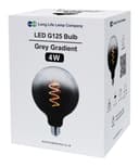 Glass Globe LED Light Bulb Vintage Edison Screw Coil Spiral Filament Grey G125 Gradient E27 GREYG125G
