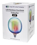 4w Flexible LED Rainbow Oval Glass Decorative Light Bulb Opal Metallic E27 RBOVAL