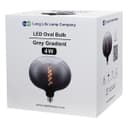 4w LED Glass Oval Smoked Grey Gradient Light Bulb Coil Spiral Filament Globe E27 1800K  GREYGOVAL