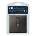 45Amp Cooker Switch Neon Indicator Double Pole Black Nickel Screwless Plate N327GME