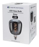 4w LED Decorative Smoked Grey Vase Light Bulb E27 Glass Body Coil Spiral Filament GREYVASE