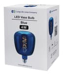 4w LED Decorative Blue Vase Light Bulb E27 Glass Body Coil Spiral Filament BLUEVASE