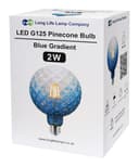 LED Glass Globe Light Bulb E27 Edison Screw Filament Classic Blue Smoked G125 Pinecone