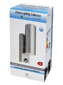 12W LED Double Outdoor Wall With PIR Movement Sensor Stainless Steel Cool White ZLC365SEN
