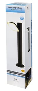 12W LED Bollard Outdoor Garden Light Stainless Steel Black Finish Warm White ZLC355BWW