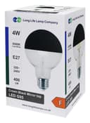 4W LED Crown Top Light Bulb Matte Black E27 Cool White 6500k
