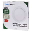 20W LED Back Lit Round Recessed Ceiling Panel Light Cool White 6500k 20WR65K