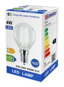 4w LED Filament Golf Ball Light Bulb E14 Cool White Clear Glass Pack Of 2