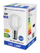 4w LED Filament Golf Ball Light Bulb B15 Cool White Clear Glass Pack Of 2