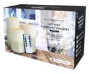 Set Of 3 USB Rechargeable LED Wax Gold Painted and White Flameless Candles With Remote Control WAX03