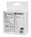3w LED GX53 Under Cabinet Round Light Fitting Replaceable Bulb Cool White
