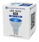  2 Pack LED GU10 Blue Light Bulb 5w with Blue Lens Diffuser