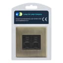 2 Gang Double Ethernet Port Data Socket CAT 5 Wall Plate Brush Antique Brass