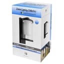 Outdoor Black Cylindrical Wall Light Lantern Glass Lamp Shade Frosted Diffuser ZLC379 with 4w LED Warm