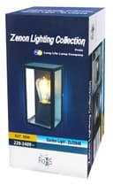 Rectangular Glass Wall Lantern Outdoor Garden Wall Light Black Body Metal Luminaire ZLC084B