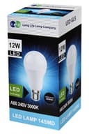 12w GLS LED Light Bulb B22 Bayonet Equivalent to 120w Warm White A60