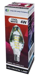 4w Crystal LED Candle Bulb E14 Cool White