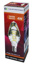 4w Crystal LED Candle Bulb E14 Warm White 