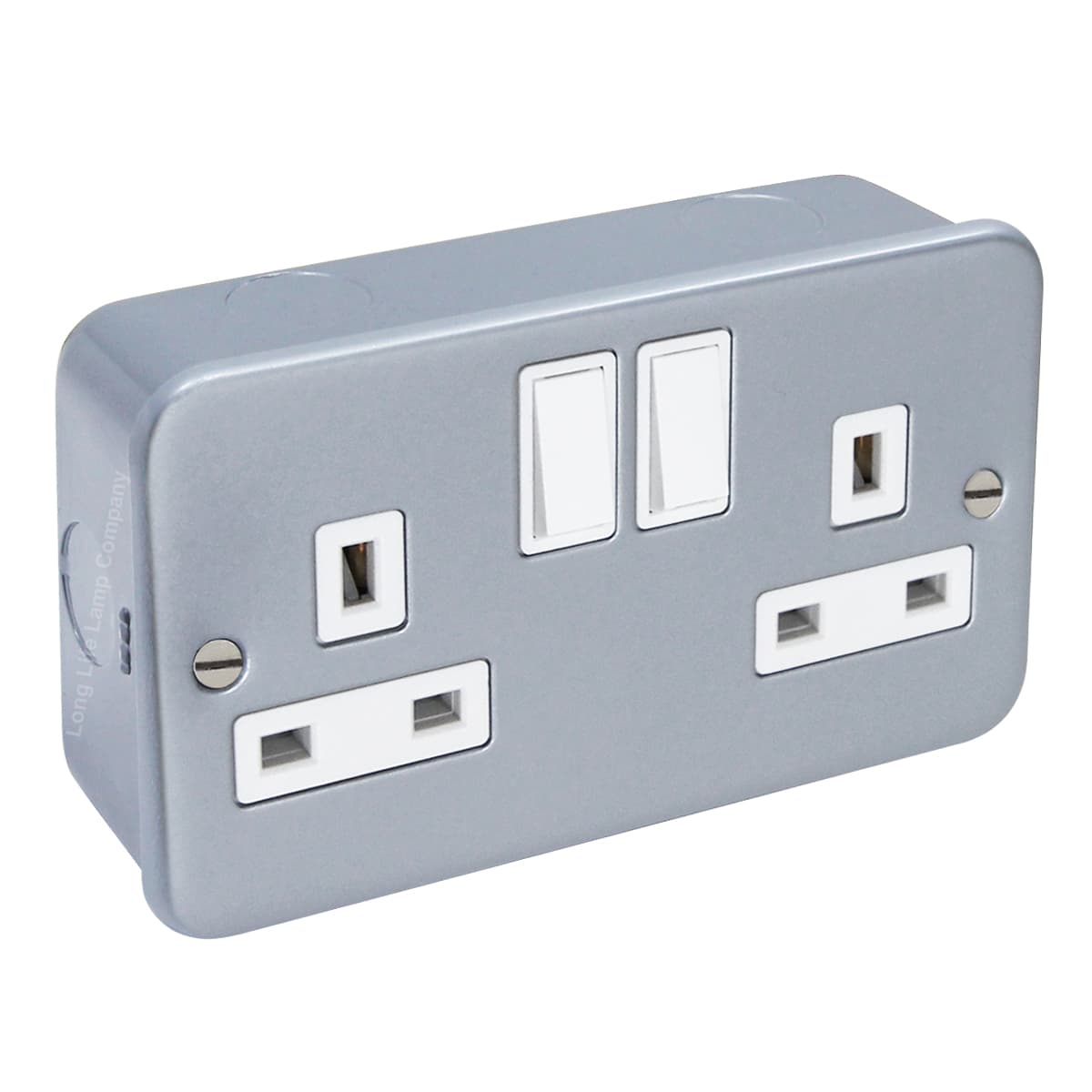 13 Amp Metal Clad Socket 2 Gang Switched Socket Outlet