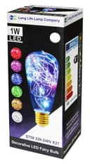1w  E27 ST58 LED Cool White Fairy String Filament Light Bulb