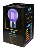 4w LED Golf Ball Purple Light Bulb B22 Clear Glass