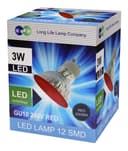 3w Red GU10 LED Colour Light Bulb 
