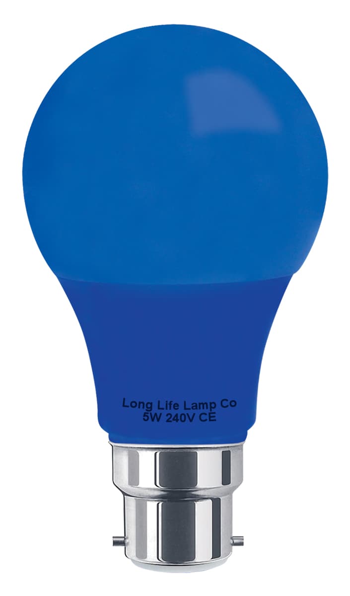 5w LED Blue GLS Light Bulb B22 Bayonet Cap