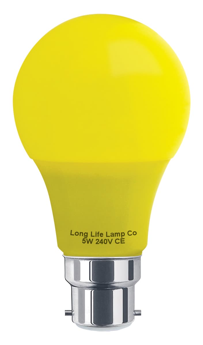 5w LED Yellow GLS Light Bulb B22 Bayonet Cap