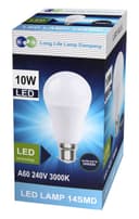 10w GLS LED Light Bulb B22 Bayonet Warm White A60