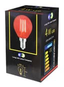 Ambient Fireglow 4w LED Golf Ball Red Light Bulb E14 Clear Glass
