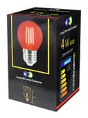 Ambient Fireglow 4w LED Golf Ball Red Light Bulb E27 Clear Glass
