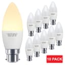 10 PACK 5W Energy Saving C37 LED Candle Light Bulb 3000K B22