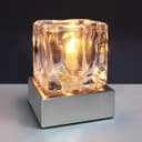 Ambient Glass Ice Cube Touch Dimmable Table Lamp Chrome Brush Satin Base with G9 Bulb 
