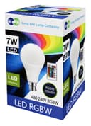 7w B22 RGB LED Colour Changing Light Bulb Remote Control  High Brightness Built In Memory